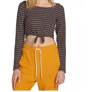 Volcom Cropped Tie Front Top Size XXL